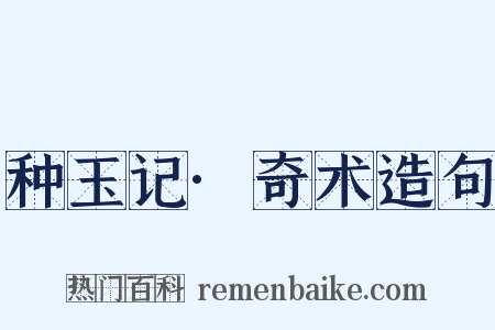 种玉记·奇术造句是什么意思的图片